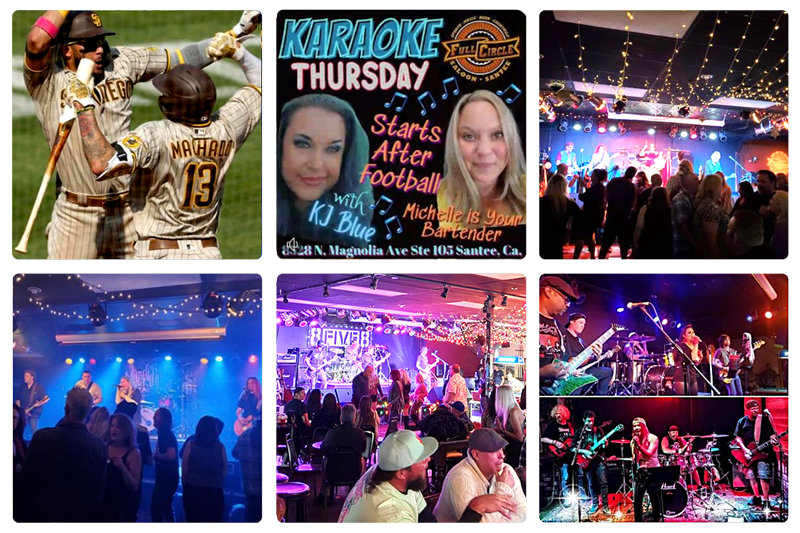 Special music concert and nightclub events at Full Circle Saloon Santee